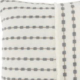 20" X 20" Gray Linen Geometric Zippered Pillow