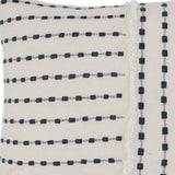 20" X 20" Blue Linen Geometric Zippered Pillow