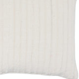 22" X 22" White Linen Striped Zippered Pillow