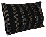 14" X 26" Black Linen Striped Zippered Pillow