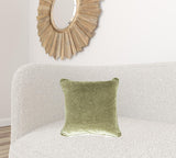 18" X 18" Green 100% Cotton Zippered Pillow