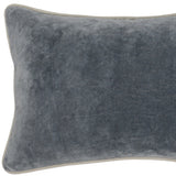 14" X 20" Gray 100% Cotton Zippered Pillow