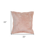 22" X 22" Pink Velvet Zippered Pillow