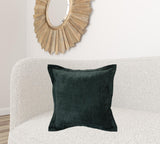 22" X 22" Green Velvet Zippered Pillow