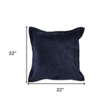 22" X 22" Blue Velvet Zippered Pillow