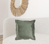 22" X 22" Green Rayon Zippered Pillow