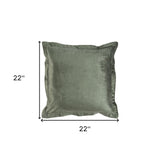 22" X 22" Green Rayon Zippered Pillow