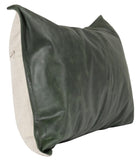 14" X 26" Green Leather Zippered Pillow