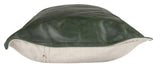 14" X 26" Green Leather Zippered Pillow