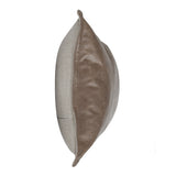 14" X 26" Taupe Leather Zippered Pillow