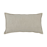 14" X 26" Taupe Leather Zippered Pillow