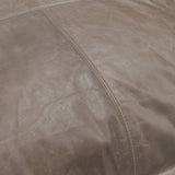 14" X 26" Taupe Leather Zippered Pillow