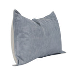 14" X 26" Blue Leather Zippered Pillow