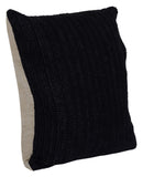 22" X 22" Black Linen Zippered Pillow