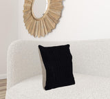 22" X 22" Black Linen Zippered Pillow