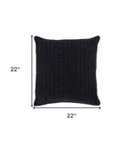 22" X 22" Black Linen Zippered Pillow