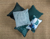 22" X 22" Green Velvet Zippered Pillow