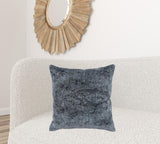 22" X 22" Blue Chenille Zippered Pillow