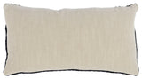 14" X 26" Black Linen Zippered Pillow