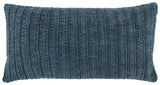 14" X 26" Blue Linen Zippered Pillow