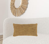 14" X 26" Beige Linen Zippered Pillow