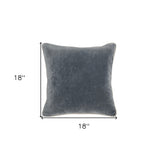 18" X 18" Gray 100% Cotton Zippered Pillow