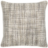 22" X 22" Taupe Linen, Viscose Plaid Zippered Pillow