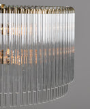 Chandelier Six Light Iron And Glass Dimmable Semi-Flush Ceiling Light