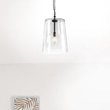 Single Glass Dimmable Semi-Flush Ceiling Light With Clear Shades