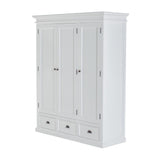 62" Off White Solid Wood Frame Standard Curio Cabinet With Six Shelves