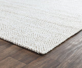 5' x 8' Natural and Ivory Chevron Hand Woven Area Rug