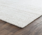 8' X 10' Ivory Hand Woven Stain Resistant Area Rug