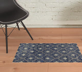 8' X 10' Black Geometric Hand Woven Area Rug