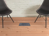 9' X 12' Black Geometric Hand Woven Area Rug