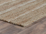 5' X 8' Charcoal Striped Hand Woven Area Rug