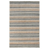 9' X 12' Blue Striped Hand Woven Area Rug