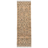 8' Blue Moroccan Hand Woven Runner Rug