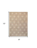 8' X 10' Ivory Geometric Hand Woven Area Rug