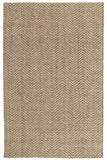 5' X 8' Ivory Chevron Hand Woven Area Rug