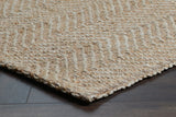 5' X 8' Ivory Chevron Hand Woven Area Rug