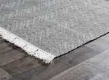 5' X 8' Gray Chevron Hand Woven Area Rug