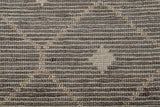 8' Gray Geometric Hand Woven Runner Rug