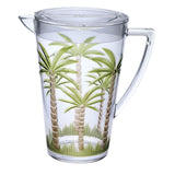 2.5 Quart Clear and Green Palm Tree Acrylic Pitcher