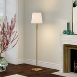 60" Black Traditional Shaped Floor Lamp With White Frosted Glass Drum Shade