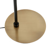 62" Black Reading Floor Lamp With Brass Drum Shade