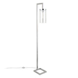 67" Nickel Reading Floor Lamp With Clear Transparent Glass Drum Shade