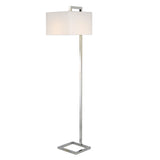 68" Nickel Floor Lamp With White Frosted Glass Rectangular Shade