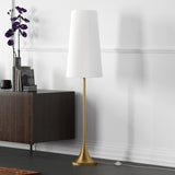 66" Brass Reading Floor Lamp With Gold Dome Shade