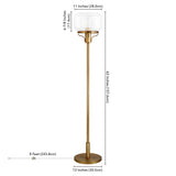 62" Nickel Novelty Floor Lamp With Clear Seeded Glass Globe Shade