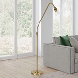 65" Black Reading Floor Lamp With Clear Transparent Glass Dome Shade